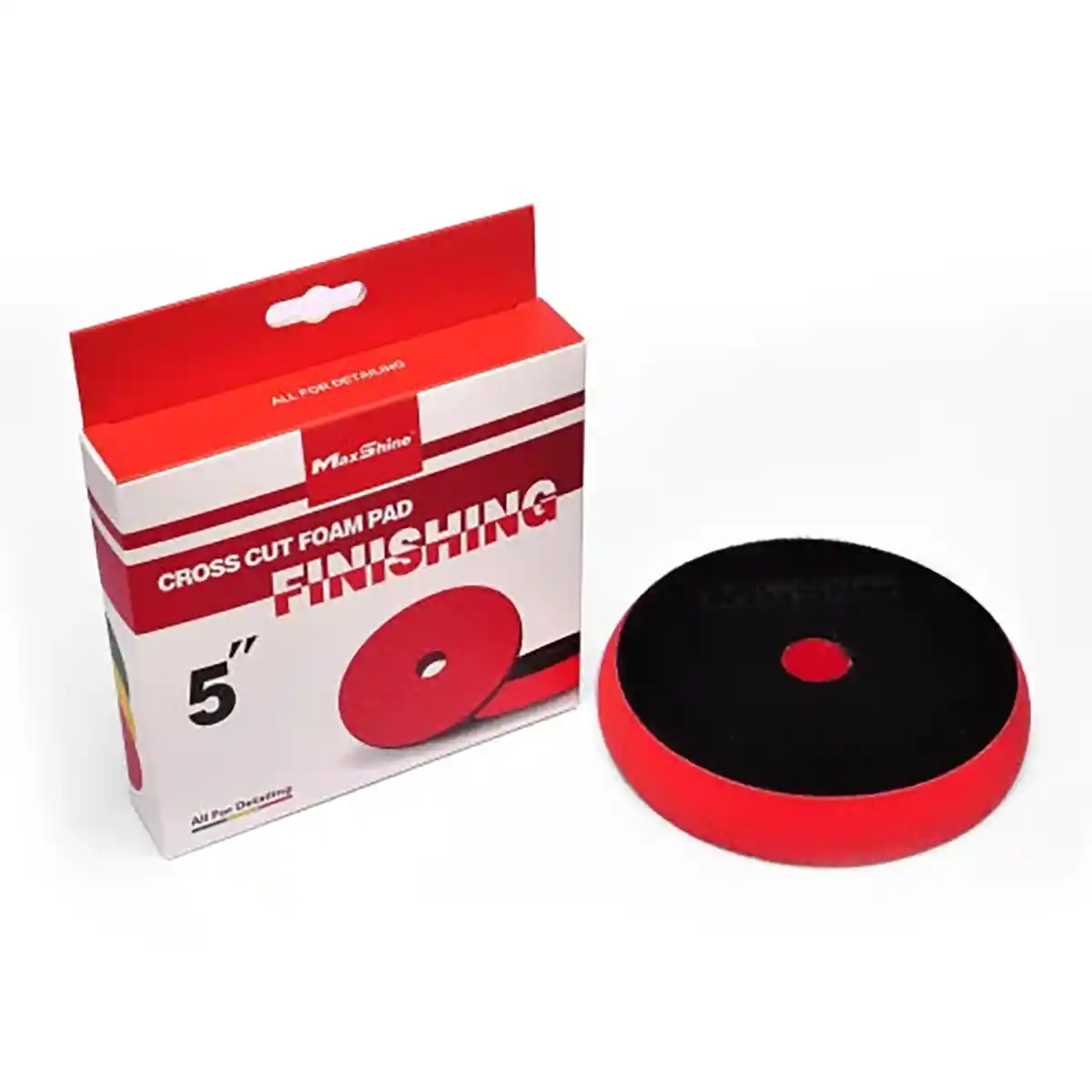 Maxshine Cross Cut Foam Pad and Red Finishing 5 Inch for Ultra-Fine